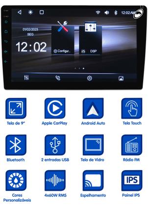 Imagem de Multimídia 9 Polegadas Gol Saveiro Voyage G5 Android Auto Car Play + Câmera Ré