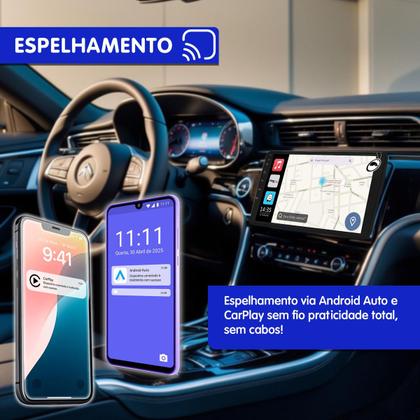 Imagem de Multimídia android 9 fox space fox crossfox 2014 a 2020 comando volante android auto carplay + câmera ré