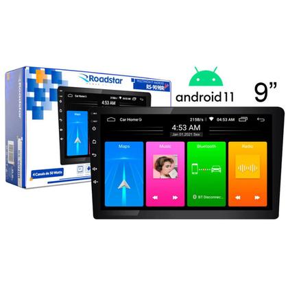 Imagem de Multimídia Android 9 Polegadas Plus Roadstar Com Processador Quad Core Bluetooth WiFi E GPS Espelha Android E iOS