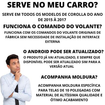 Imagem de Multimidia Android Corolla Carplay 2015-2017 9 Polegadas