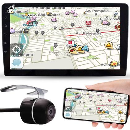 Imagem de Multimídia Automotivo Android 9" Polegadas Espelhamento Bluetooth USB E-Tech Premium + Câmera Ré