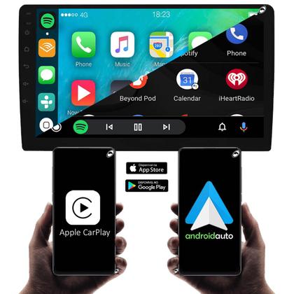 Imagem de Multimídia H-Tech 2 Din Android HT-9210CA 9" Polegadas Android Auto Car Play Espelhamento GPS Bluetooth USB + Câmera de Ré