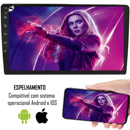 Imagem de Multimídia H-Tech 2 Din Android HT-9210CA 9" Polegadas Android Auto Car Play Espelhamento GPS Bluetooth USB + Câmera de Ré