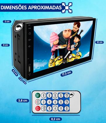 Imagem de Multimídia MP5 2 Din 7" Polegadas H-Tech HT-3625CA Android Auto CarPlay + Câmera de Ré