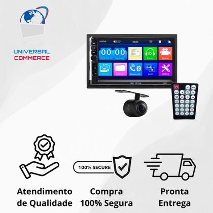 Imagem de Multimidia MP5 2 Din com Câmera de Ré e Moldura Golf Polo Bora Fox Novo Space Fox Fiesta Ecosport