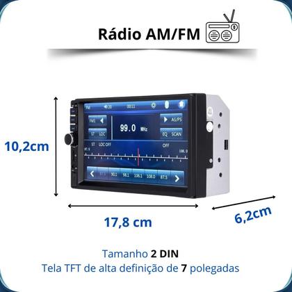 Imagem de Multimidia MP5 2 Din com Câmera de Ré e Moldura Golf Polo Bora Fox Novo Space Fox Fiesta Ecosport