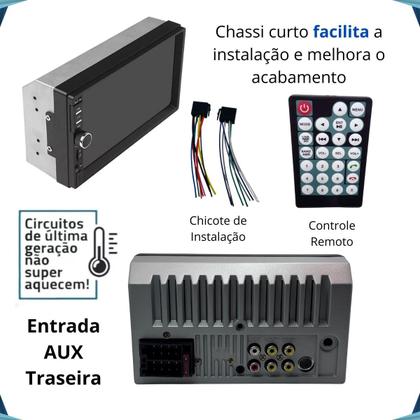 Imagem de Multimidia MP5 2 Din com Câmera de Ré e Moldura Golf Polo Bora Fox Novo Space Fox Fiesta Ecosport
