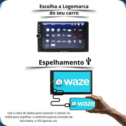 Imagem de Multimidia MP5 2 Din com Câmera de Ré e Moldura Golf Polo Bora Fox Novo Space Fox Fiesta Ecosport