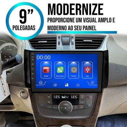 Imagem de Multimidia MP5 9" Sentra 2014 2015 2016 2017 2018 2019 2020 CarPlay/Android-Auto + Câmera de Ré e Moldura Painel