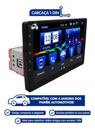 Imagem de Multimídia mp5 9 traseira 1 din h-tech ht-9002ca android auto carplay + câmera de ré