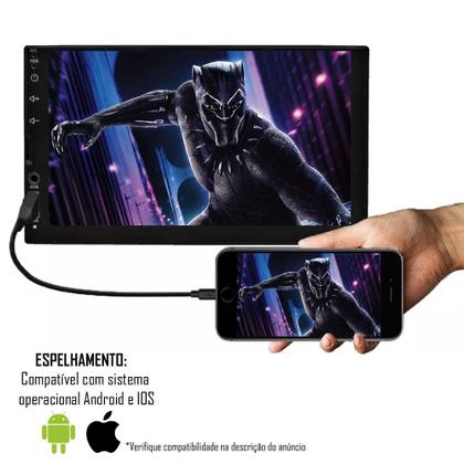 Imagem de Multimídia MP5 E-Tech 2 Din 7" Polegadas Espelhamento Bluetooth USB SD Card + Câmera de Ré