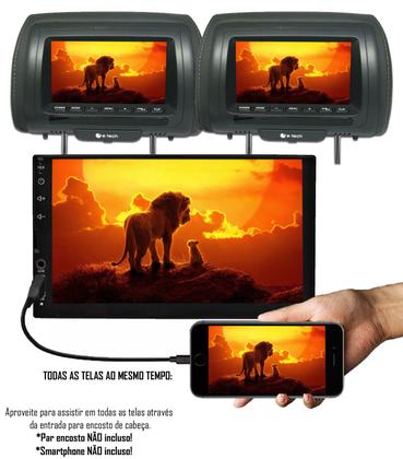 Imagem de Multimídia MP5 E-Tech 2 Din 7" Polegadas Espelhamento Bluetooth USB SD Card + Câmera de Ré