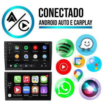 Imagem de Multimídia MP5 Sandero 2007 2008 2009 2010 2011 - 9 Polegadas Android-Auto/CarPlay Bluetooth FM USB