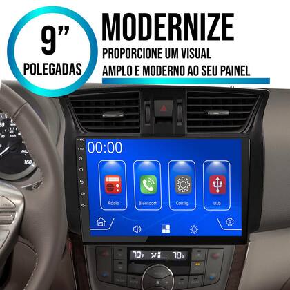 Imagem de Multimídia MP5 Sentra 2014-2020 9 Polegadas Android-Auto/CarPlay Bluetooth FM USB + Câmera