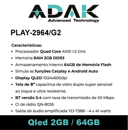 Imagem de Multimídia Multimidia Adak 9 Polegadas Play 2 64gb Qled