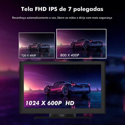 Imagem de Multimídia Portatil Carplay Bluetooth Tela Touch 7" Android e Ios Estéreo Universal