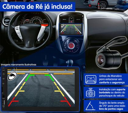 Imagem de Multimídia Punto 2008 a 2012 Espelhamento USB Bluetooth + Moldura + Câmera Borboleta