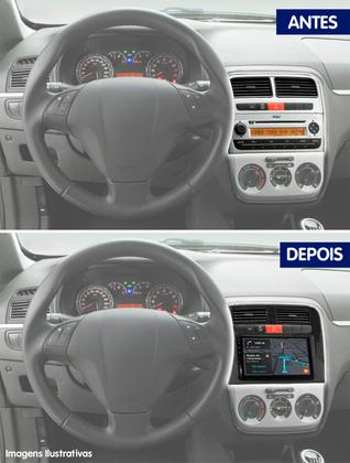 Imagem de Multimídia Punto 2008 a 2012 Espelhamento USB Bluetooth + Moldura + Câmera Borboleta