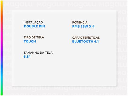 Imagem de Multimídia Receiver Pioneer AVH-Z5280TV LCD 6,8” 2 Din Touch Resistiva Apple CarPlay e Android Auto