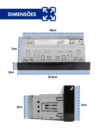 Imagem de Multimídia Traseira 1 Din 6.8" HT-2693CA Android Auto Car Play H-tech + Câmera de Ré