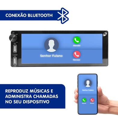 Imagem de Multimídia Traseira 1 Din 6.8" HT-2693CA Android Auto Car Play H-tech + Câmera de Ré