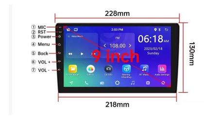 Multimidia Universal Android 13 Octacore 4Gb 64G 9 Polegadas