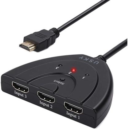 Imagem de Multiplicador Splitter Hub Hdmi 3x1 Chave Seletora Chaveador