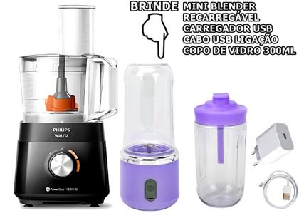 Imagem de Multiprocessador 1000w 220v acompanha 21 Itens com 2 Anos de Garantia cortesia mini blender