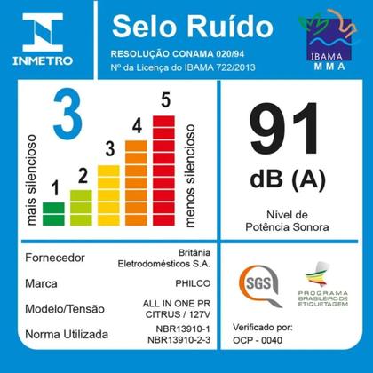 Imagem de Multiprocessador 2 em 1 800w citrus all in one philco 220v