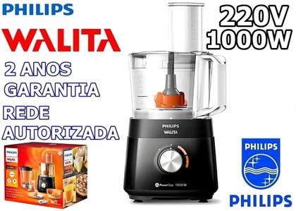 Imagem de Multiprocessador 220v 1000w com 21 Itens com 2 Anos Garantia PHILIPS WALITA cortesia fone P9 azul