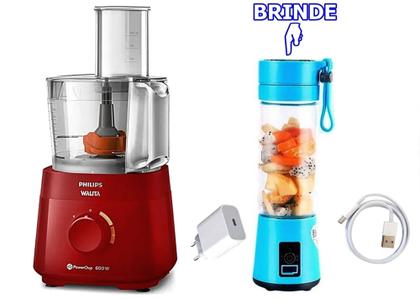 Imagem de Multiprocessador 600w 220V Com 18 Itens 2 Anos Garantia Com Cortesia Blender Azul DS granulador