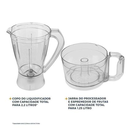 Imagem de Multiprocessador Britânia 1000W 3 Em 1 Lâminas Inox BMP900C 220V