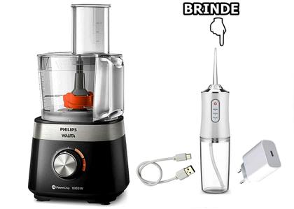 Imagem de Multiprocessador de 127v por 1000w com 2 Anos Garantia com 21 Itens cortesia irrigador bucal branco