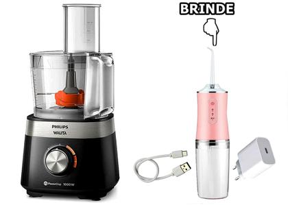 Imagem de Multiprocessador de 220v por 1000w com 2 Anos Garantia com 21 Itens cortesia irrigador bucal pink