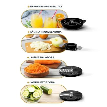 Imagem de Multiprocessador de Alimentos Britânia 1300W Preto e Inox 5 em 1 110v OU 220V