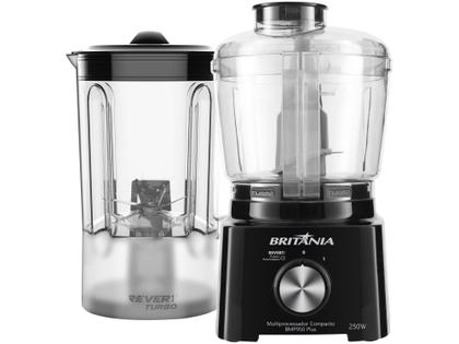 Imagem de Multiprocessador de Alimentos Britânia Preto - Compacto BMP950P Plus 2 em 1 250W