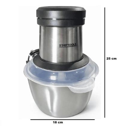 Imagem de Multiprocessador de Alimentos Elétrico Yeet Multiprocessador 200W com Tigela Inox 3 Velocidades 2L