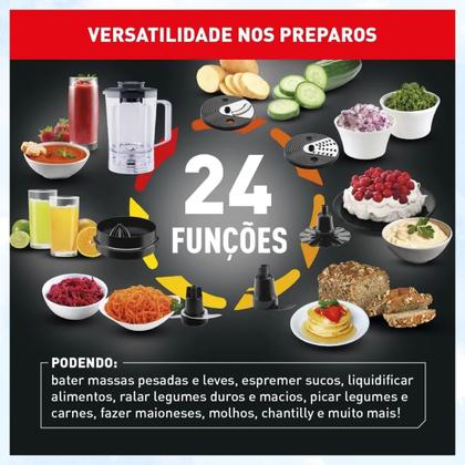 Imagem de Multiprocessador de Alimentos Liquidificador Completo com 24 Funções Potente 700W MP72 Arno Original
