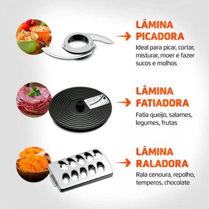 Imagem de Multiprocessador de Alimentos Mondial Turbo Chef 9 em 1 MPN-01-BF 2 Velocidades + Pulsar 1000 W