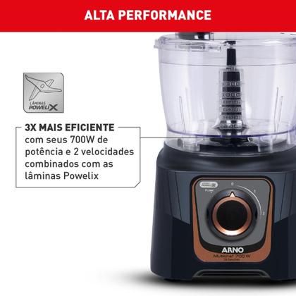 Imagem de Multiprocessador de Alimentos Multichefe MP72 Arno 24 Funções Preto 127v