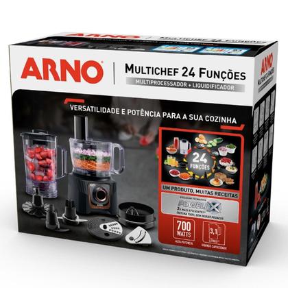 Imagem de Multiprocessador de Alimentos Multichefe MP72 Arno 24 Funções Preto 127v
