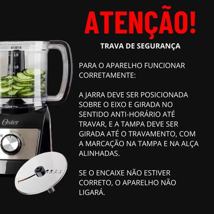 Imagem de Multiprocessador de Alimentos Oster OMPR670 220v Compacto 3 em 1 Potência 300w Laminas em Inox