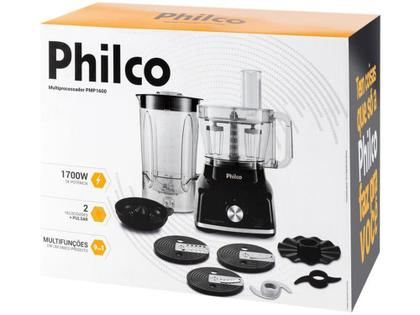 Imagem de Multiprocessador de Alimentos Philco PMP1600P 9 em 1 com 2 Velocidades + Pulsar 1700W  Preto - 110V
