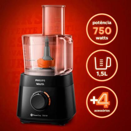 Imagem de Multiprocessador Philips Walita powerchop ri7301 750w capacidade 1,5 litros preto
