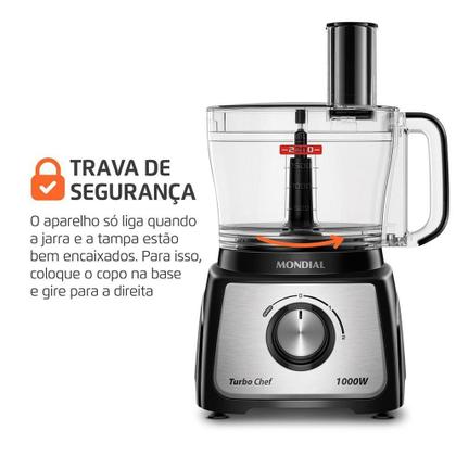 Imagem de Multiprocessador Turbo Chef 3 Em 1 Mondial Preto 1000W MPN-02-BE 110V