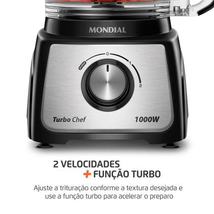 Imagem de Multiprocessador Turbo Chef 3 em 1 Mondial Preto 1000W- MPN-02-BE