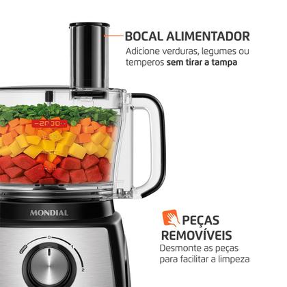 Imagem de Multiprocessador Turbo Chef 3 em 1 Mondial Preto 1000W- MPN-02-BE