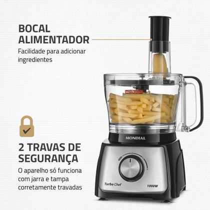 Imagem de Multiprocessador Turbo Chef 5 Em 1 Mondial 1000W MPN-01-B