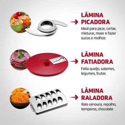 Imagem de Multiprocessador Turbo Chef 5 em 1 Mondial MPN-01-R 220V 1000W Vermelho