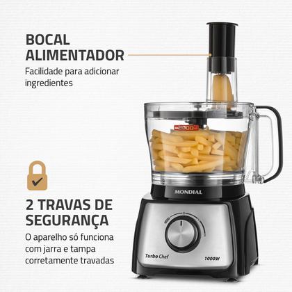 Imagem de Multiprocessador Turbo Chef 5 em 1 Mondial Preto 1000W MPN-01-B